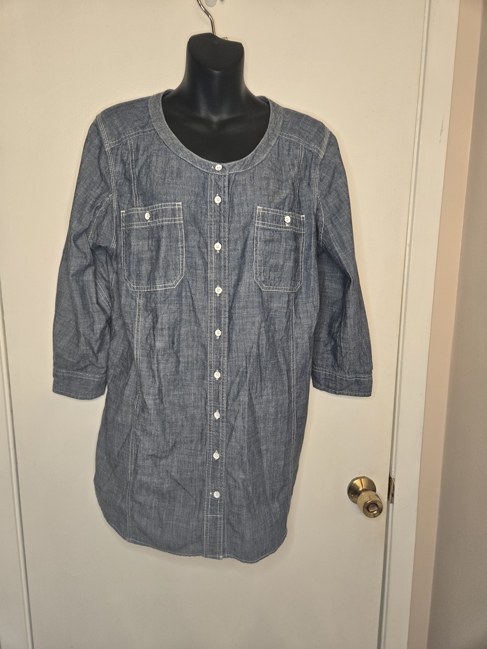 Duluth Trading Co Blue Denim Shirt — Organic Cotton